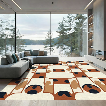 Retro Brick Abstract Face Rug