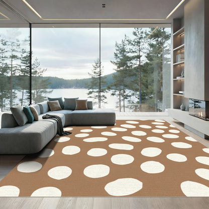 Brown White Spot Organic Composition Rug