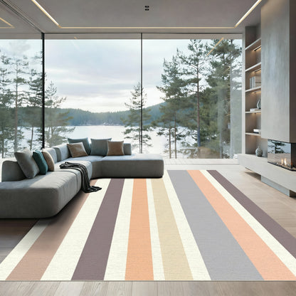 Pastel Color Block Striped Rug