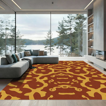 Rusty Gold Organic Symmetrical Rug