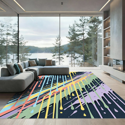 Pastel Drip Abstract Statement Rug