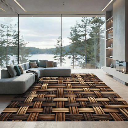 Earthy Tones Woven Texture Rug