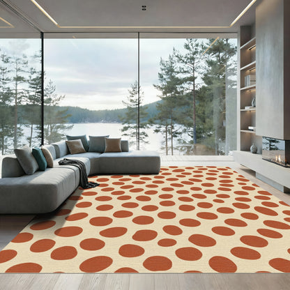 Terracotta Irregular Dot Arrangement Rug