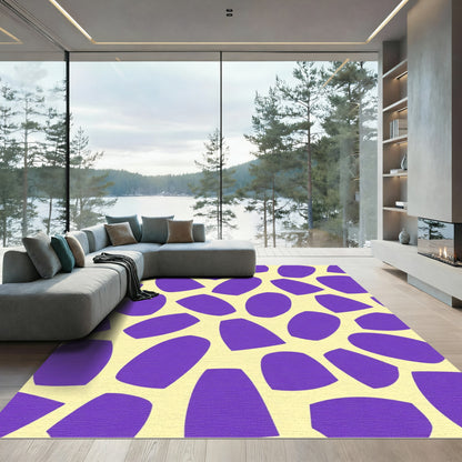 Purple Spots Cream Background Rug