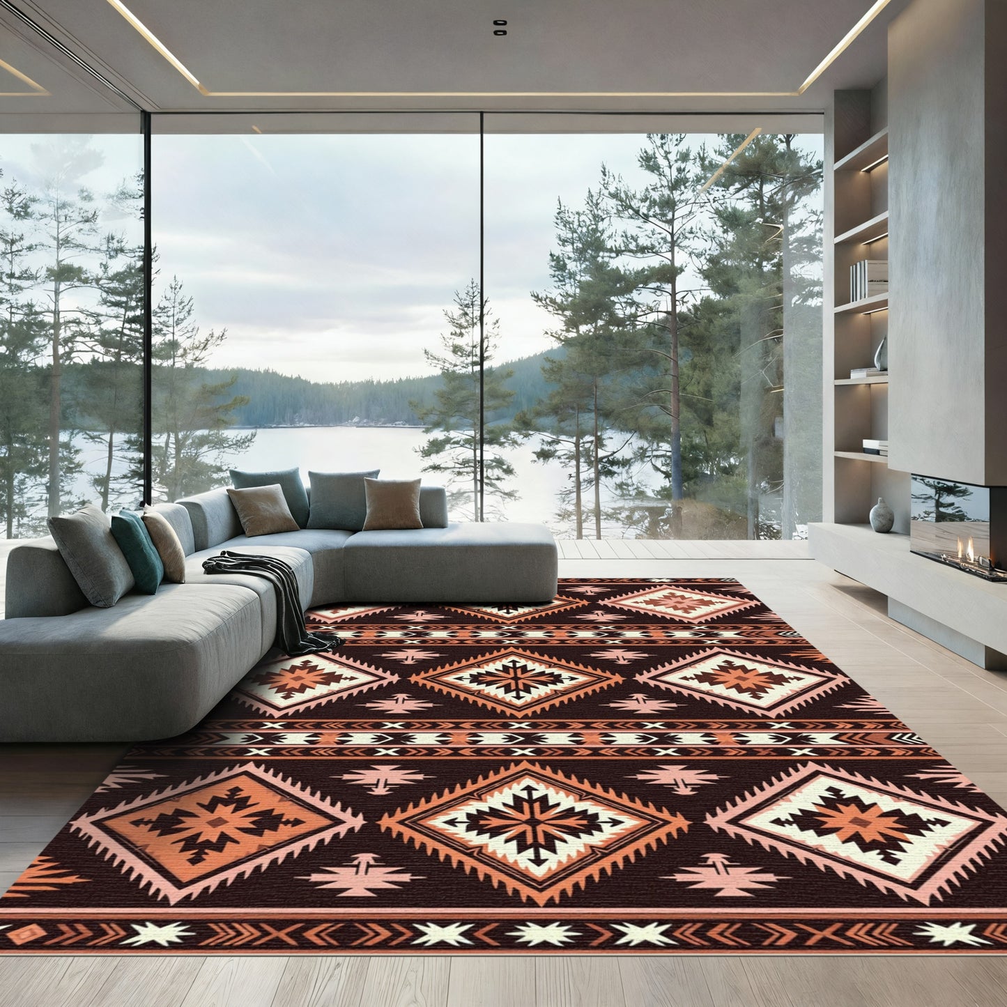 Southwestern Diamond Navajo Stripe Rug