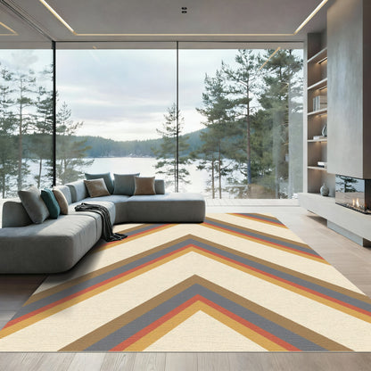Retro Chevron Stripe Warm Tones Rug