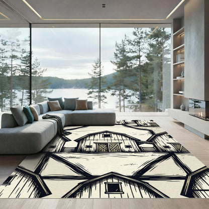 Farmhouse Barn Repeating Landscape Rug