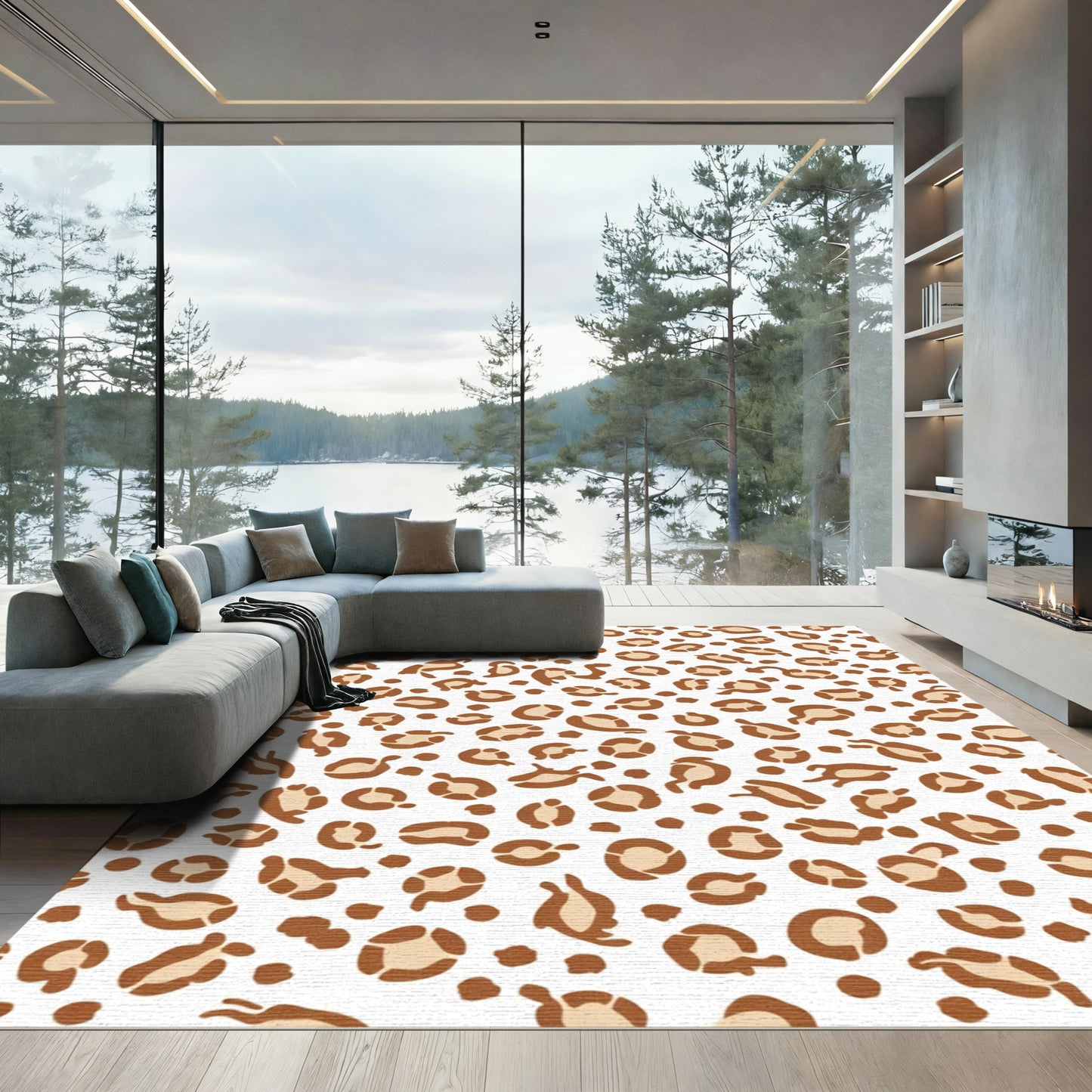 Brown Leopard Spots All Over Rug