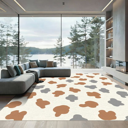 Brown Gray Amoeba Spot Rug