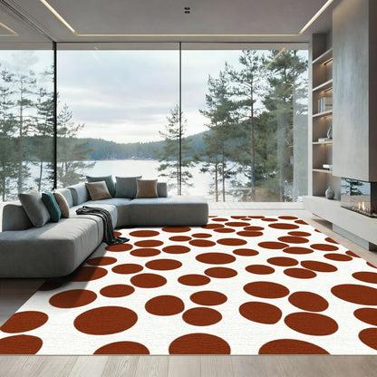 Brown Dot Scattered Composition Rug