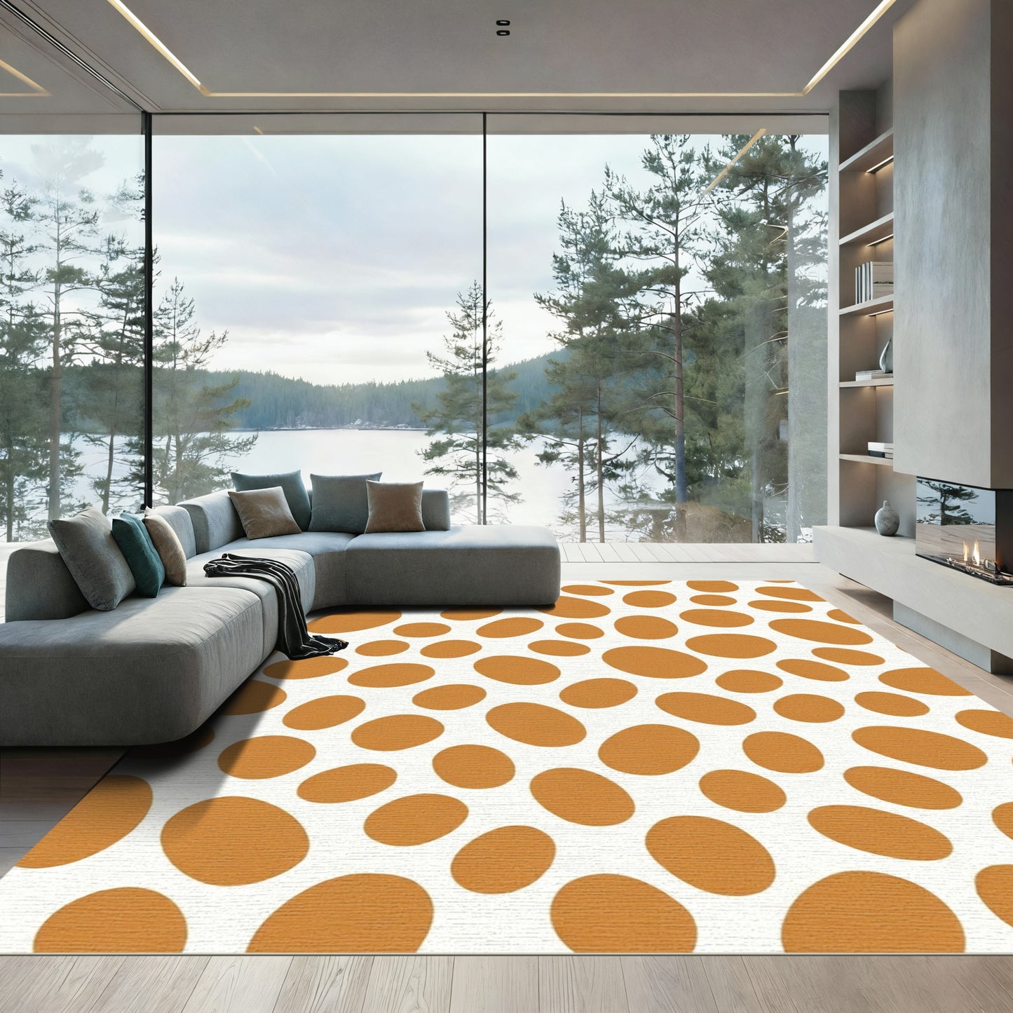 Terra Cotta Oval Spot Arrangement Rug