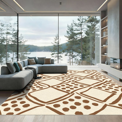 Brown Diamond Dot Lattice Rug