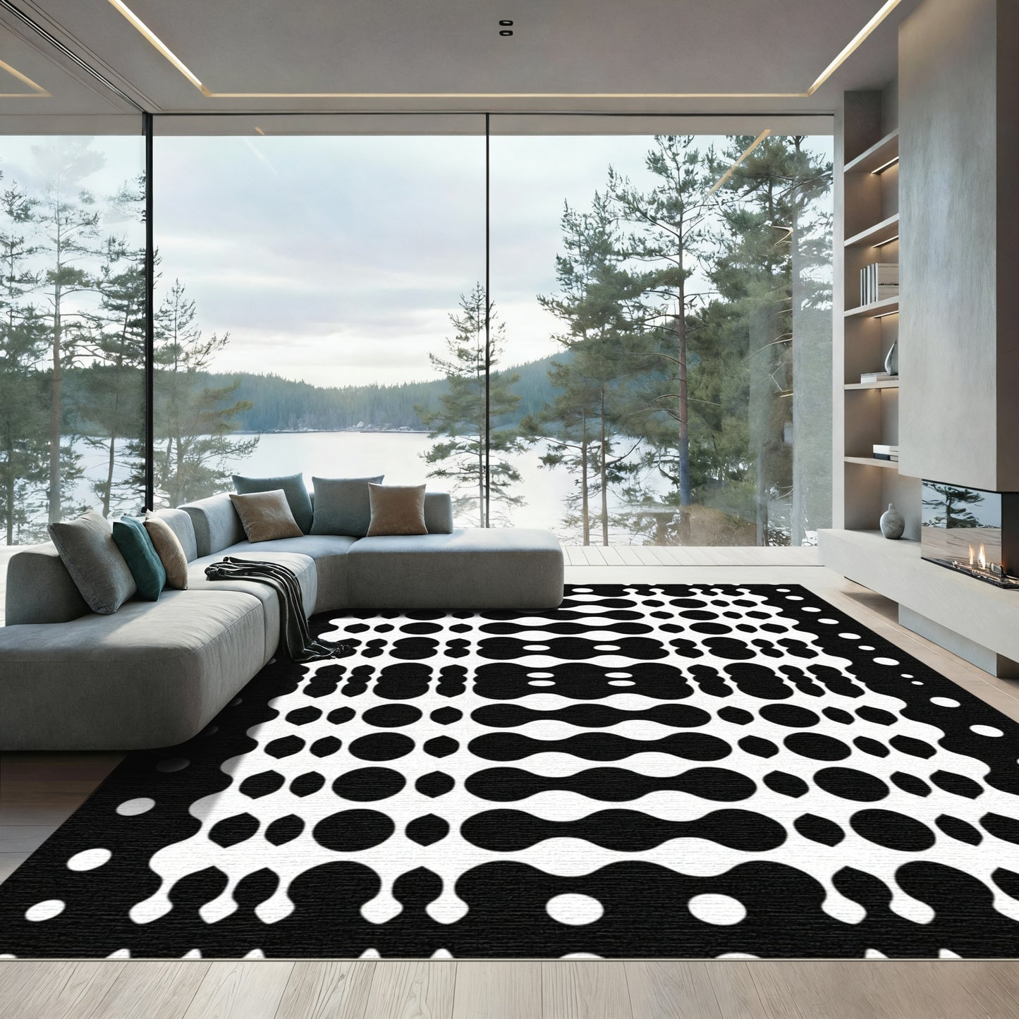 Monochrome Blob Cluster Gradient Rug