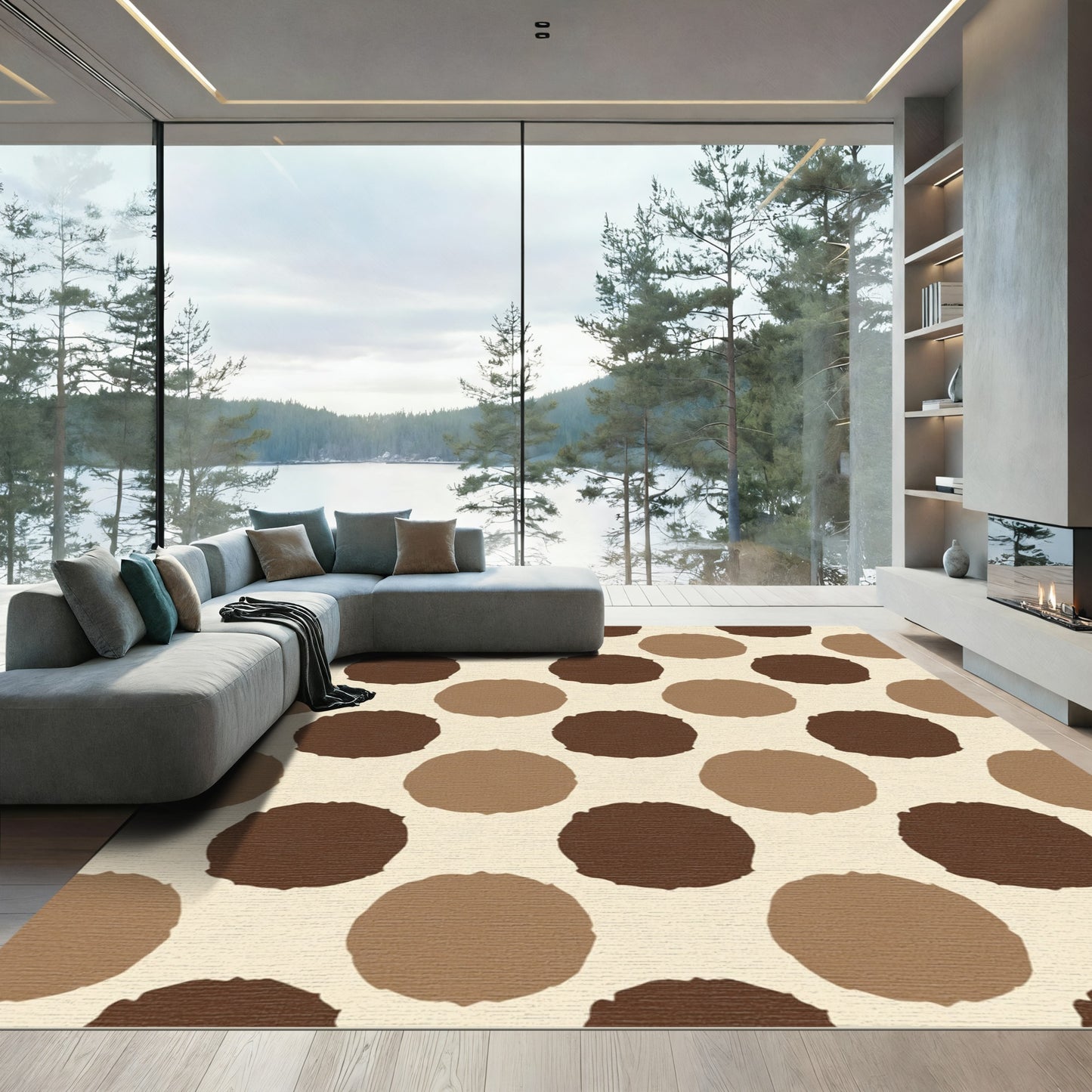 Earthy Tones Dot Arrangement Rug