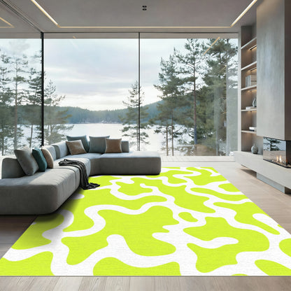 Lime Green Organic Blob Rug