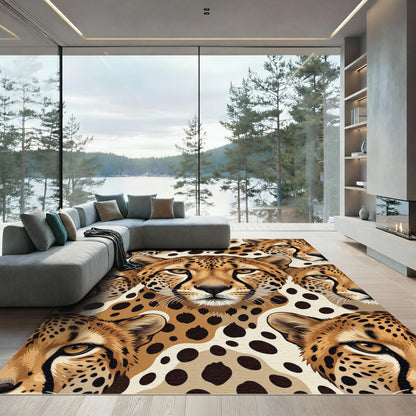 Vibrant Cheetah Spot Collage Rug