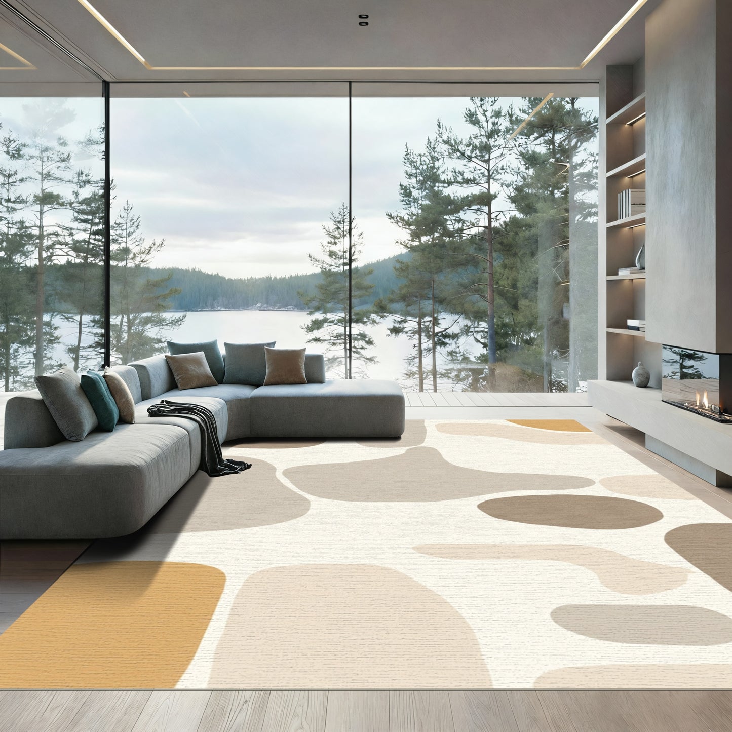 Organic Abstract Terrain Shapes Rug