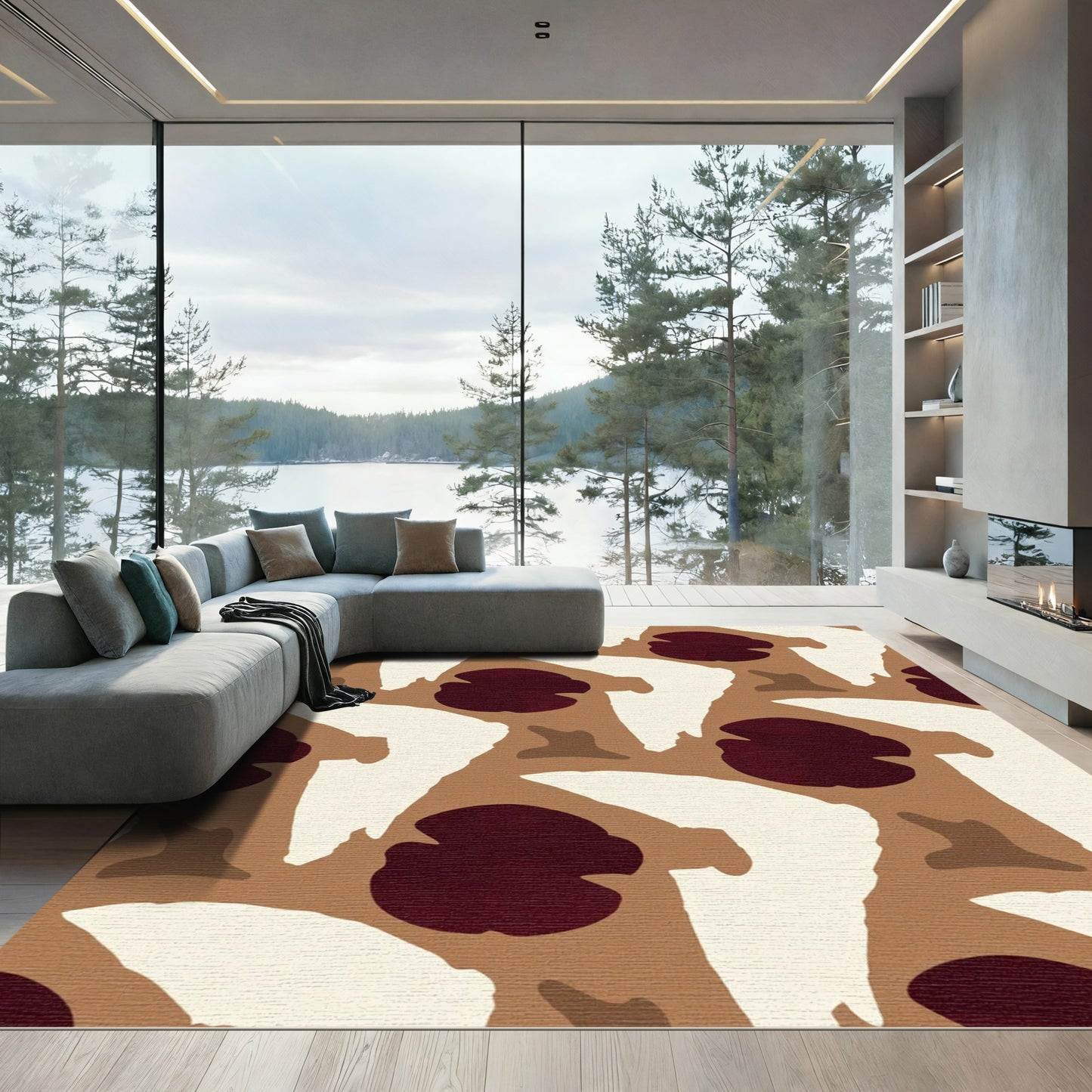 Abstract Earthy Shapes Rug