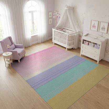 Pastel Ombre Horizontal Striped Rug