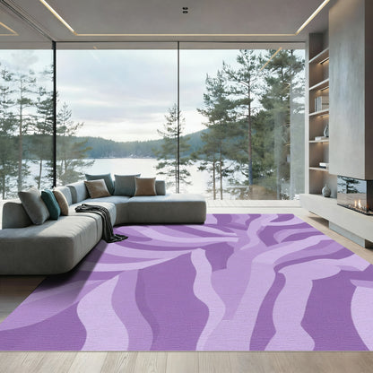 Lilac Swirl Ribbon Abstract Rug