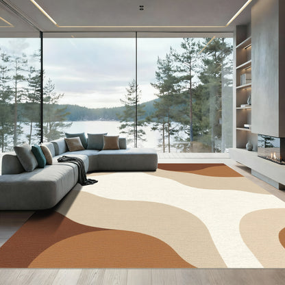 Abstract Flowing Earth Tones Rug