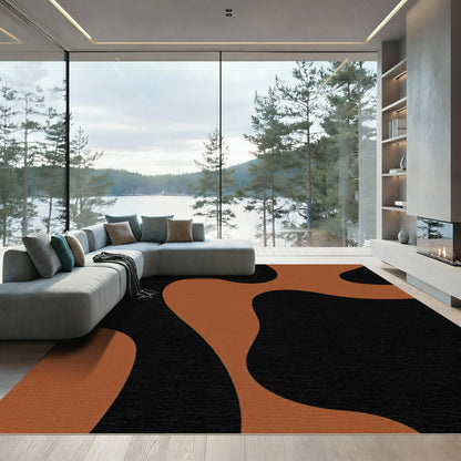 Terracotta Organic Abstract Swirl Rug