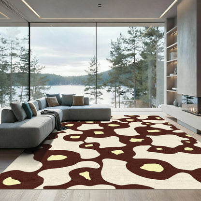 Organic Ochre Brown Amorphous Forms Rug