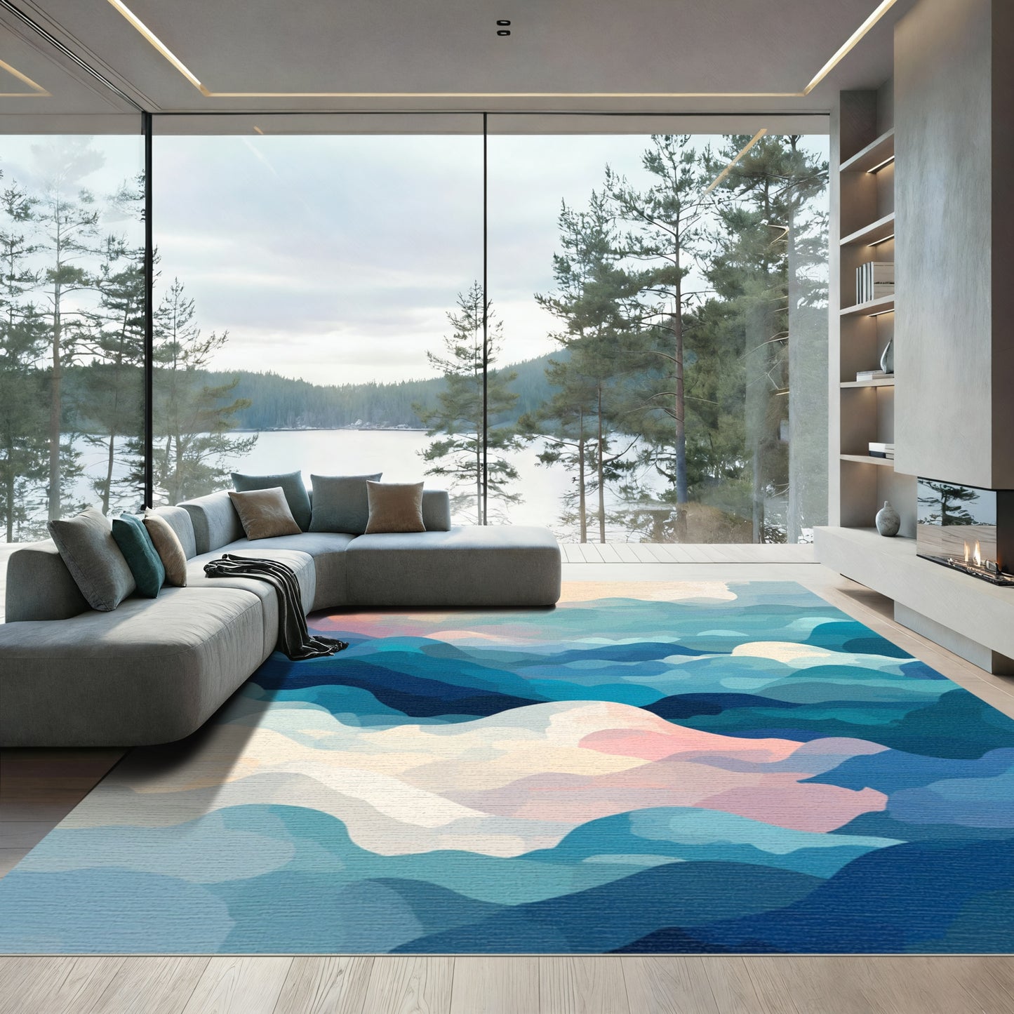 Sunrise Cloudscape Abstract Vista Rug