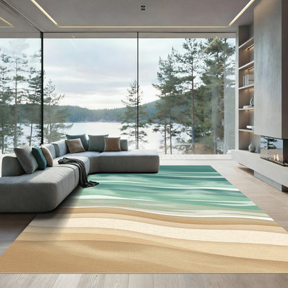 Abstract Coastal Wave Layers Rug