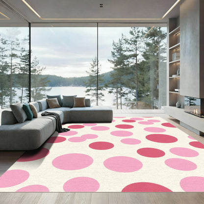 Pink Crimson Dot Scatter Rug