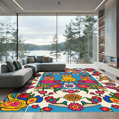 Groovy Cat Flower Power Rug