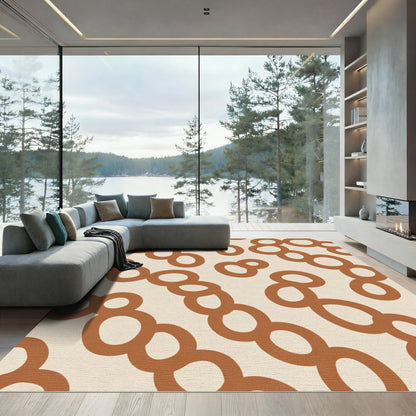 Caramel Chain Link Abstract Rug