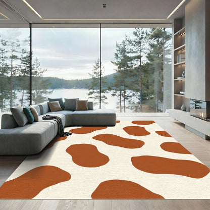 Cream Brown Organic Spots Rug
