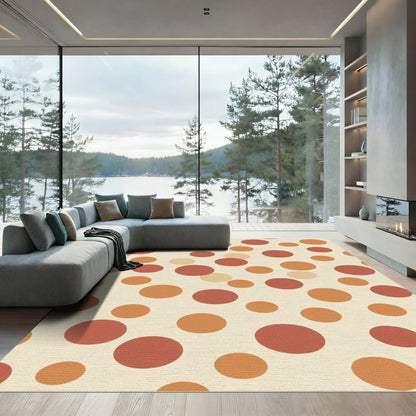 Terracotta Orange Dot Collage Rug