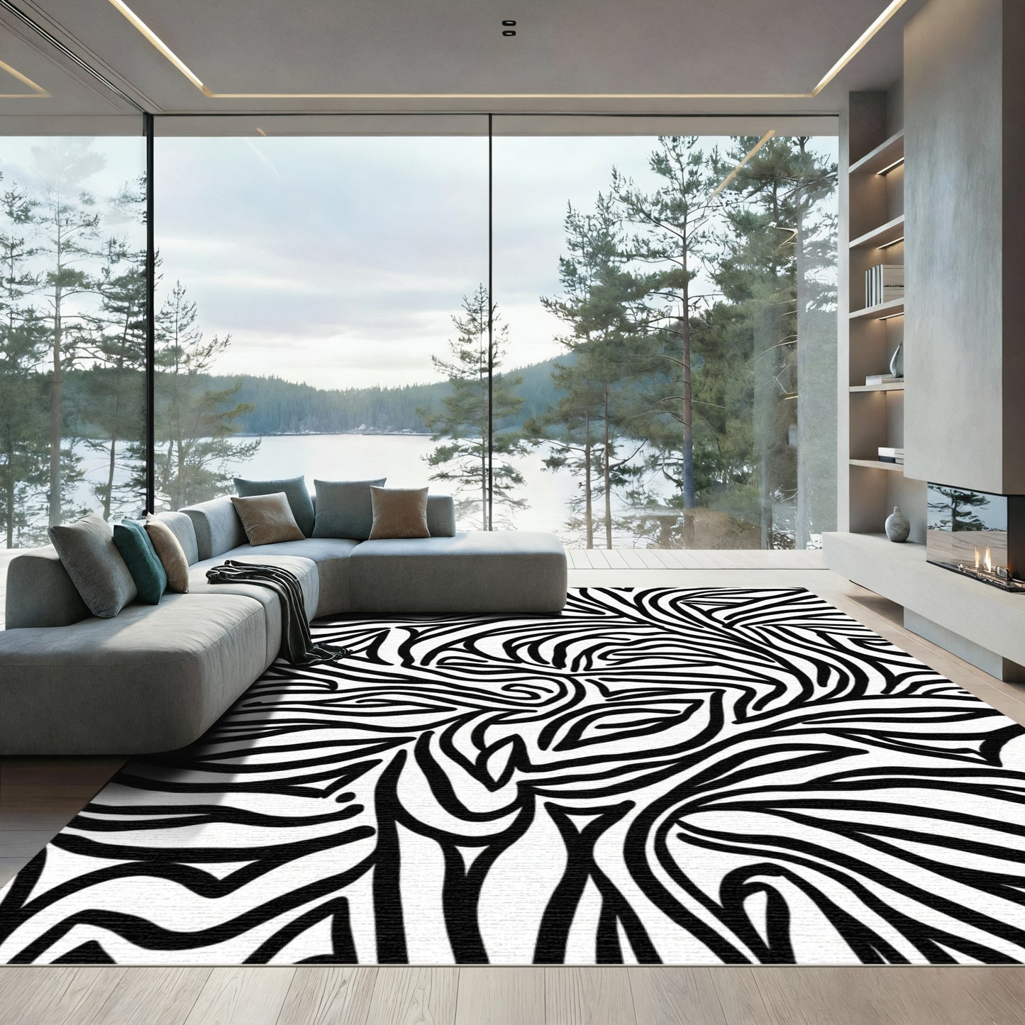 Bold Black And White Zebra Stripes Rug