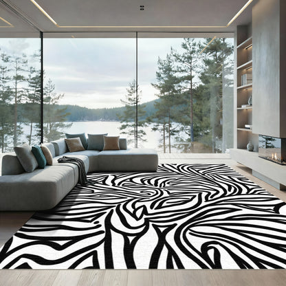 Bold Black And White Zebra Stripes Rug