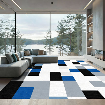 Geometric Monochrome Block Rug
