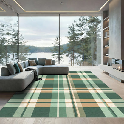Classic Sage Green Plaid Tartan Rug