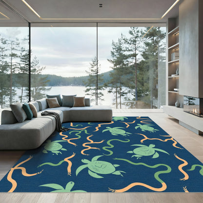 Marine Life Of Sea Turtles And Snakes Rug
