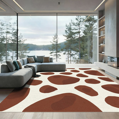Brown Spots Organic Shape Rug