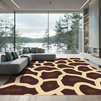 Brown Cream Giraffe Spots Rug