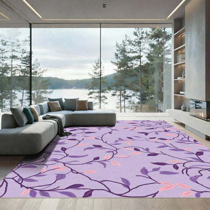 Purple Vine Leaf Branches Rug