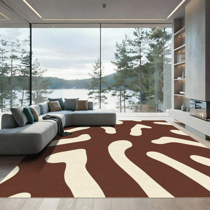 Chocolate Cream Amoeba Organic Rug