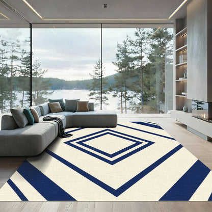 Navajo Blue Diamond Chevron Graphic Rug