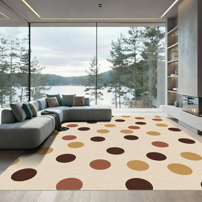 Earthy Tones Polka Dot Circles Rug