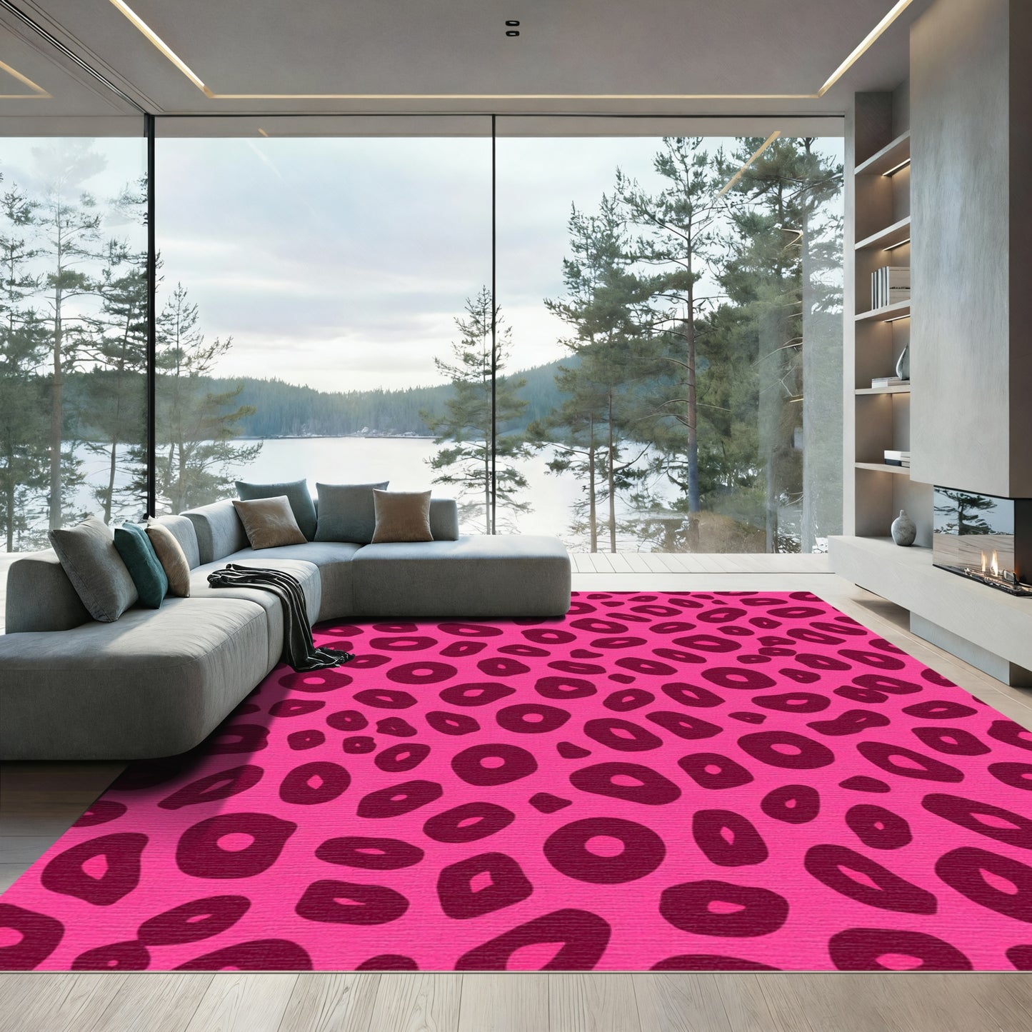 Hot Pink Jaguar Spots Rug