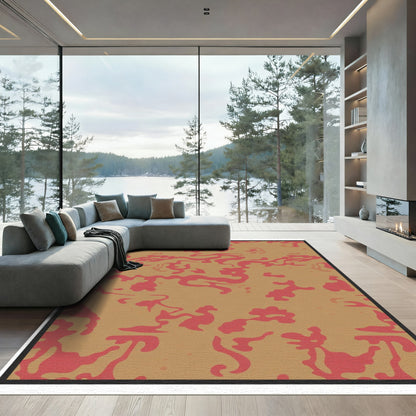 Terracotta Red Organic Swirls Rug