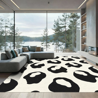 Black Cream Organic Blotches Rug