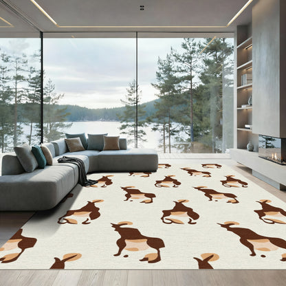 Brown Kangaroo Eclectic Repeating Rug