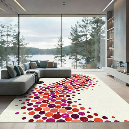 Sparkling Berry Bokeh Circles Rug
